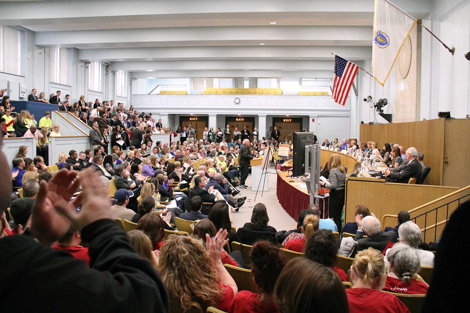 Boston city councilors voted Wednesday to double their term length from four to eight years. The vote also resulted in a law that will limit candidates to only run for one municipal election at a time. PHOTO BY BRIAN SONG/DAILY FREE PRESS STAFF