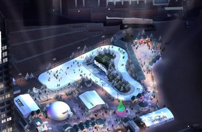 Starting Dec. 2, City Hall Plaza will be transformed into a winter wonderland, complete with winter-themed shops and ice skating. PHOTO COURTESY BERKSHIRE BANK 