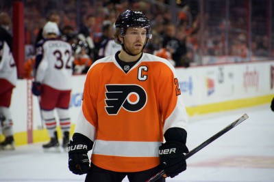 Claude Giroux, the Flyers' captain, has 517 points in 574 career games. PHOTO COURTESY R.T. LEE/FLICKR