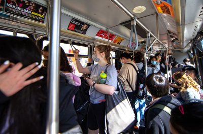 mask on bu shuttle bus