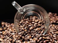 Coffee beans in a mug