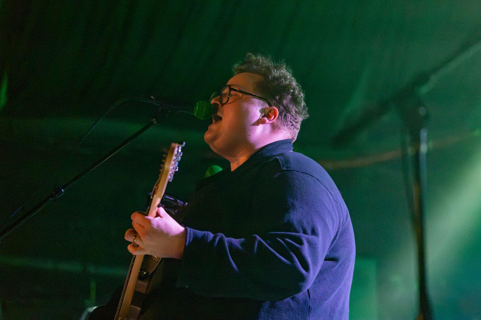 Michigander lead vocalist Jason Singer performing at Brighton Music Hall. 
