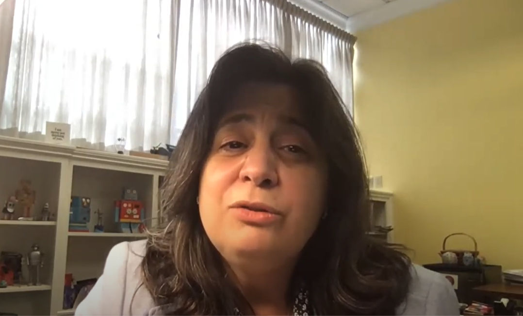 Boston University College of Communication Dean Mariette DiChristina speaks at the “After Hiring: Creating a Truly Inclusive Culture” webinar hosted by BU Alumni and Friends on Wednesday. LAURYN ALLEN/ DAILY FREE PRESS STAFF

