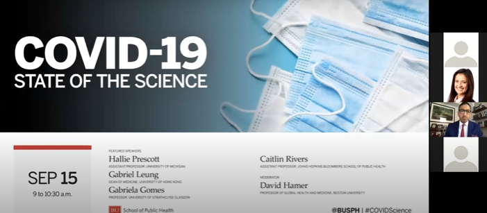 Scientists and public health experts gathered on Sept. 15 to discuss the ongoing public health crisis and the science behind COVID-19 for an audience of Boston University students. ILLUSTRATION BY LAURYN ALLEN/ DAILY FREE PRESS STAFF