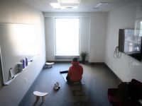 A person uses the prayer room in LAW.
