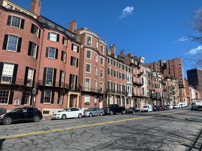 Brownstone buildings in Boston