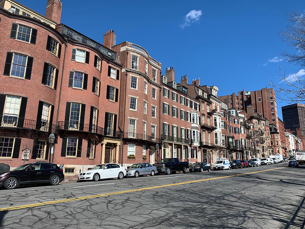 Brownstone buildings in Boston