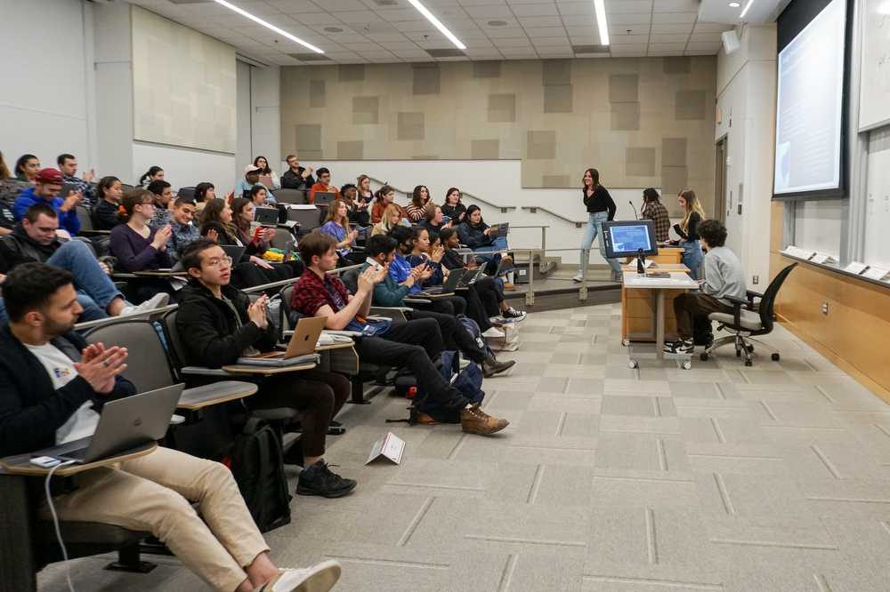A Boston University Student Government meeting on March 20