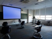 socially distanced classroom at boston university