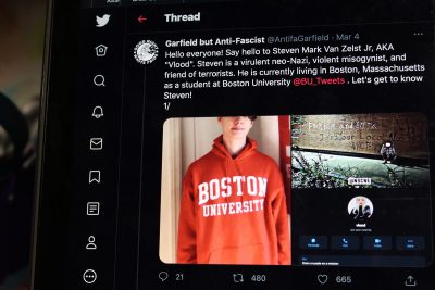 Twitter thread investigating a Boston University student for neo-Nazi beliefs