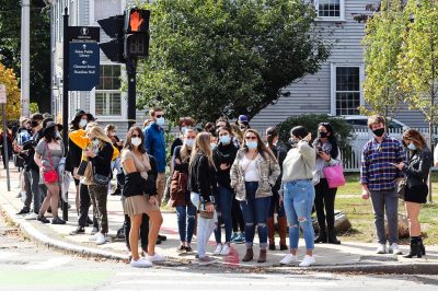 young adults at a street corner in salem massachusetts