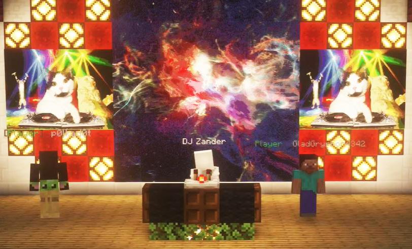The Boston University Arts Initiative collaborated with BU Gaming Club on Friday to host a Minecraft block party DJed by DJ Zander in a virtual replica of the Tsai Performance Center. LAURYN ALLEN/ DAILY FREE PRESS STAFF