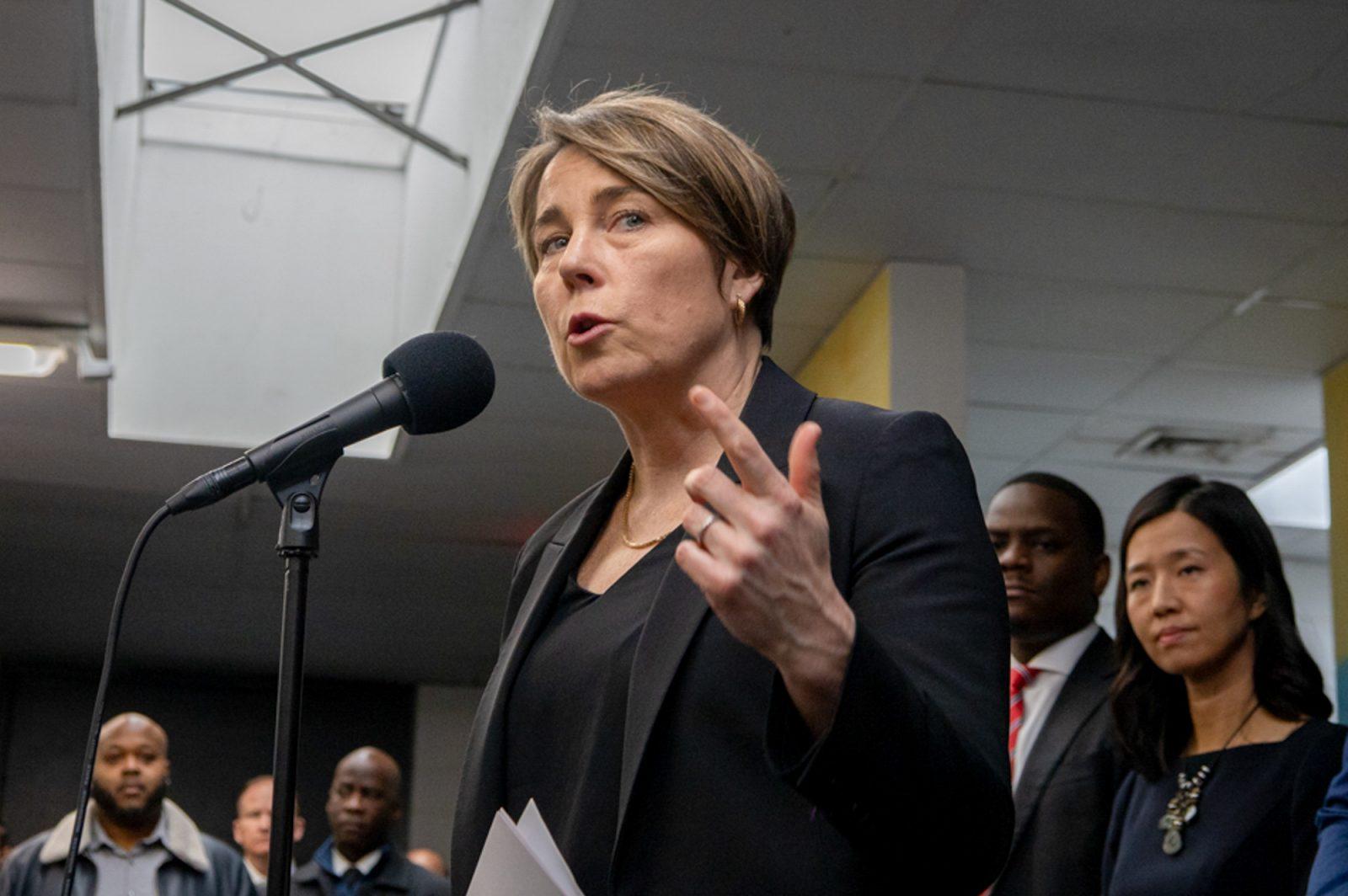 Gov. Maura Healey. Healey plans to pardon all individuals convicted with marijuana possession that occurred before March 13. MATTHEW EADIE/DFP PHOTOGRAPHER