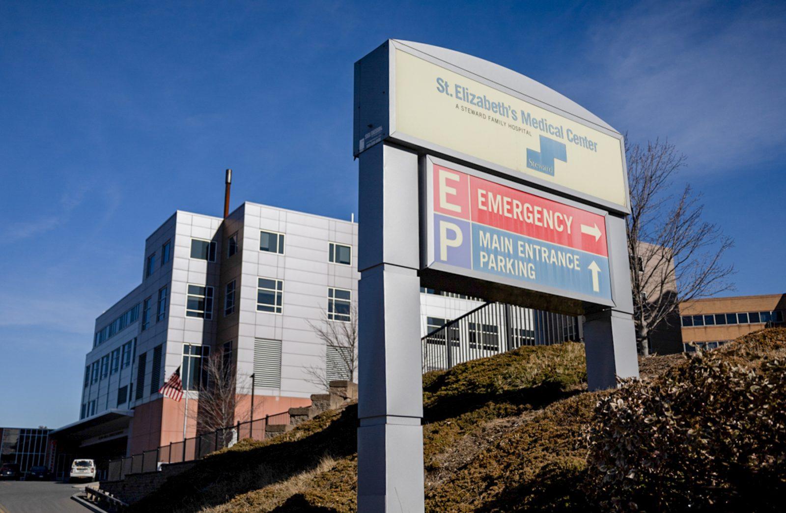 St. Elizabeth’s Medical Center in Brighton. Health care workers and community members will hold a rally directed at stakeholders and elected officials outside of the medical center on Monday. MATTHEW EADIE/DFP PHOTOGRAPHER