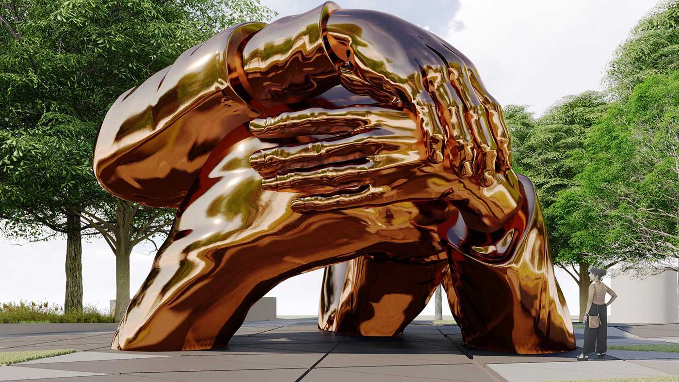 “The Embrace,” pictured in a rendition above, was chosen by the King Boston art committee as the winning design for a memorial to Martin Luther King Jr. and Coretta Scott King in the Boston Common. The committee announced the winner Monday. COURTESY OF KING BOSTON
