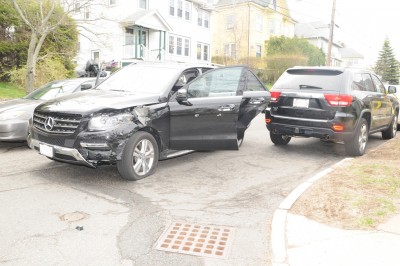Meng's battered Mercedes-Benz SUV was part of the Watertown shootout in the early morning hours of April 19, 2013. PHOTO COURTESY OF FBI