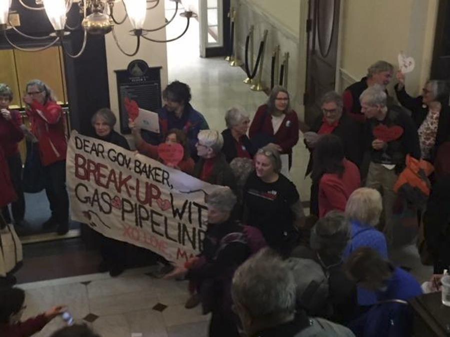 The Massachusetts chapter of Elders Climate Action holds a rally on Wednesday. PHOTO COURTESY RICK LENT/ ELDERS CLIMATE ACTION 

