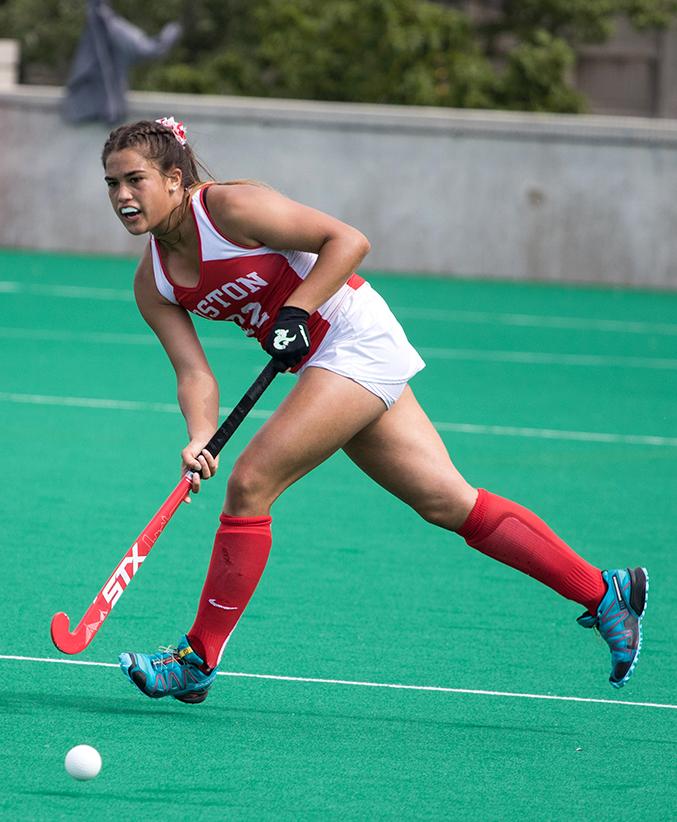 Senior Maika Akroyd scored three points in Sunday's game against Northwestern and currently leads the team with 15 shots. PHOTO BY JUSTIN HAWK/ DFP FILE PHOTO