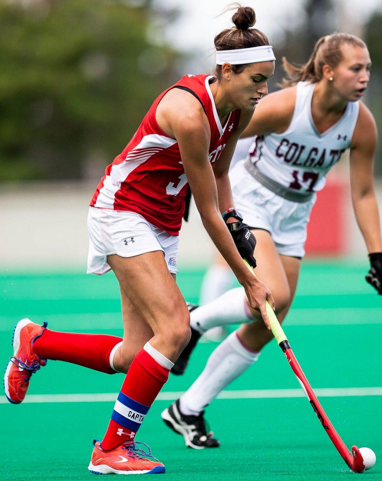 Senior midfielder and co-captain Allie Doggett in a Sept. 22 match against Colgate University. MADDIE MALHOTRA/ DAILY FREE PRESS STAFF