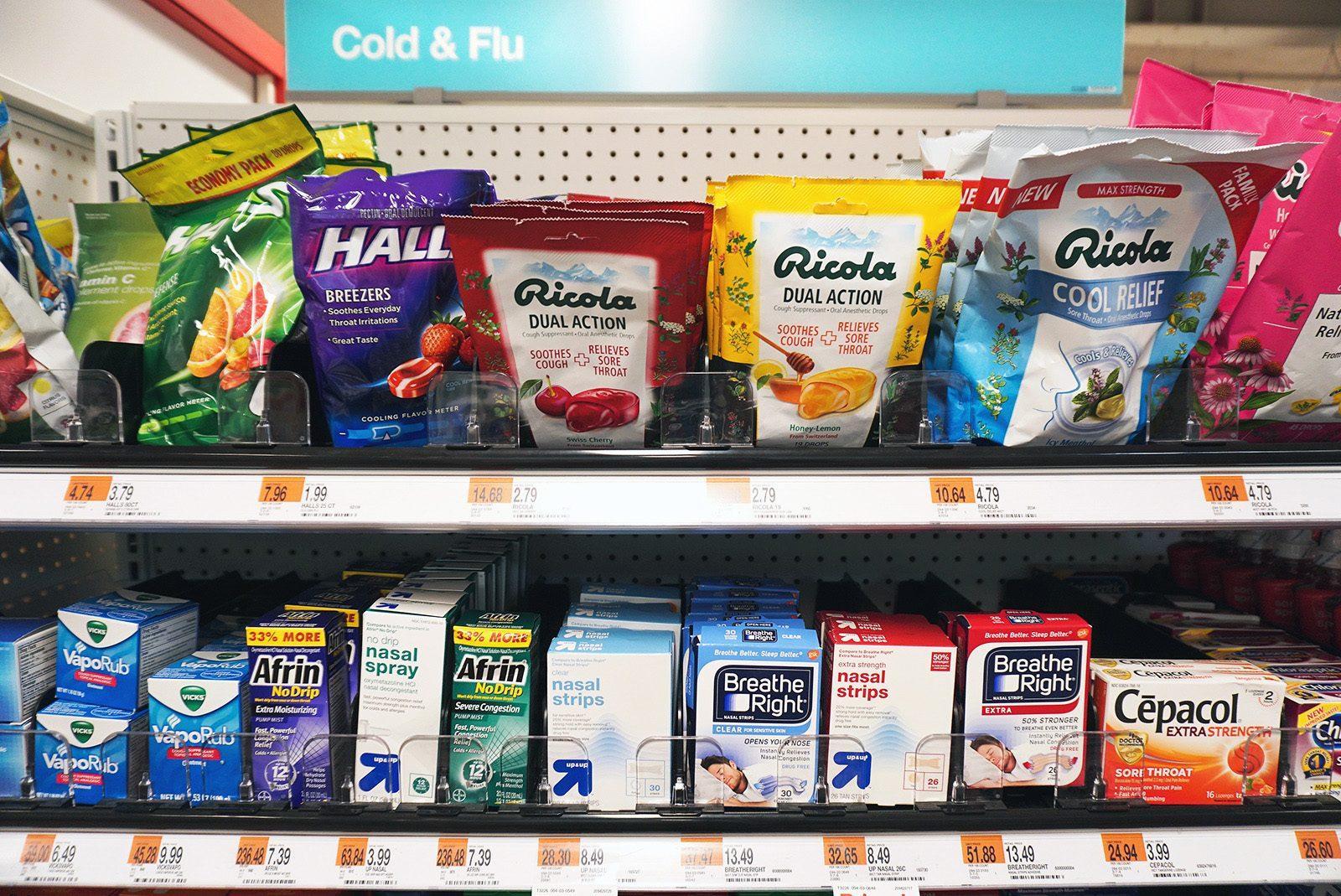 Cold and flu treatments and medications are in high demand as flu season begins to hit college campuses. SOPHIE PARK/ DAILY FREE PRESS STAFF