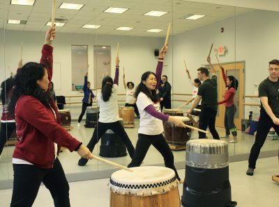 The Genki Spark, a taiko group, hosts an open house Saturday in Dorchester to support visibility for Japanese American women while advocating for equal rights for all. PHOTO BY ELISE TAKAHAMA/ DAILY FREE PRESS STAFF