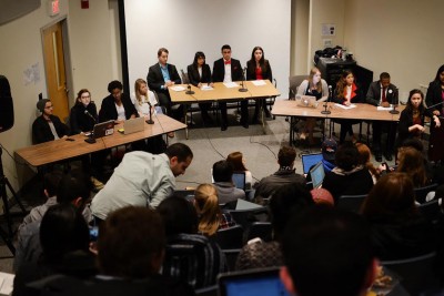 After approximately a week of campaigning, slates running in the BU Student Government Executive Board Election have received a total of 12 complaints about campaign strategies resulting in the distribution of violation points. PHOTO BY SAVANAH MACDONALD/DAILY FREE PRESS STAFF