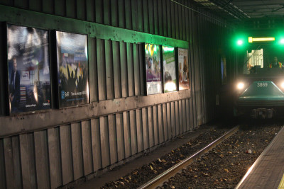 The MBTA has banned the use of political ads in stations, starting Monday. PHOTO BY BETSEY GOLDWASSER/DAILY FREE PRESS STAFF