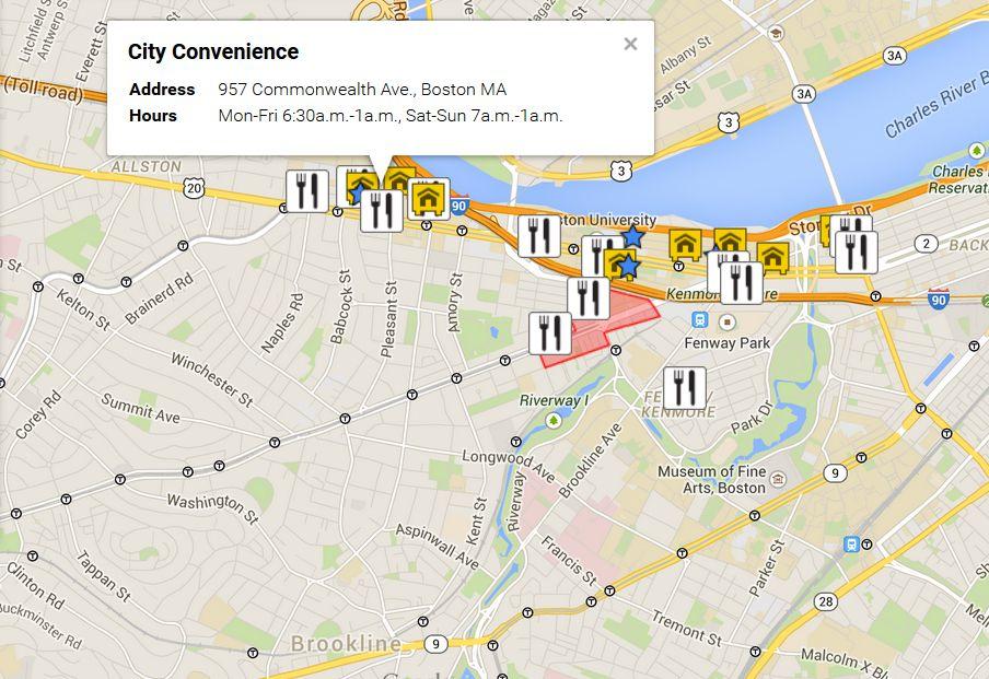 INTERACTIVE: Closest food options to each BU residence