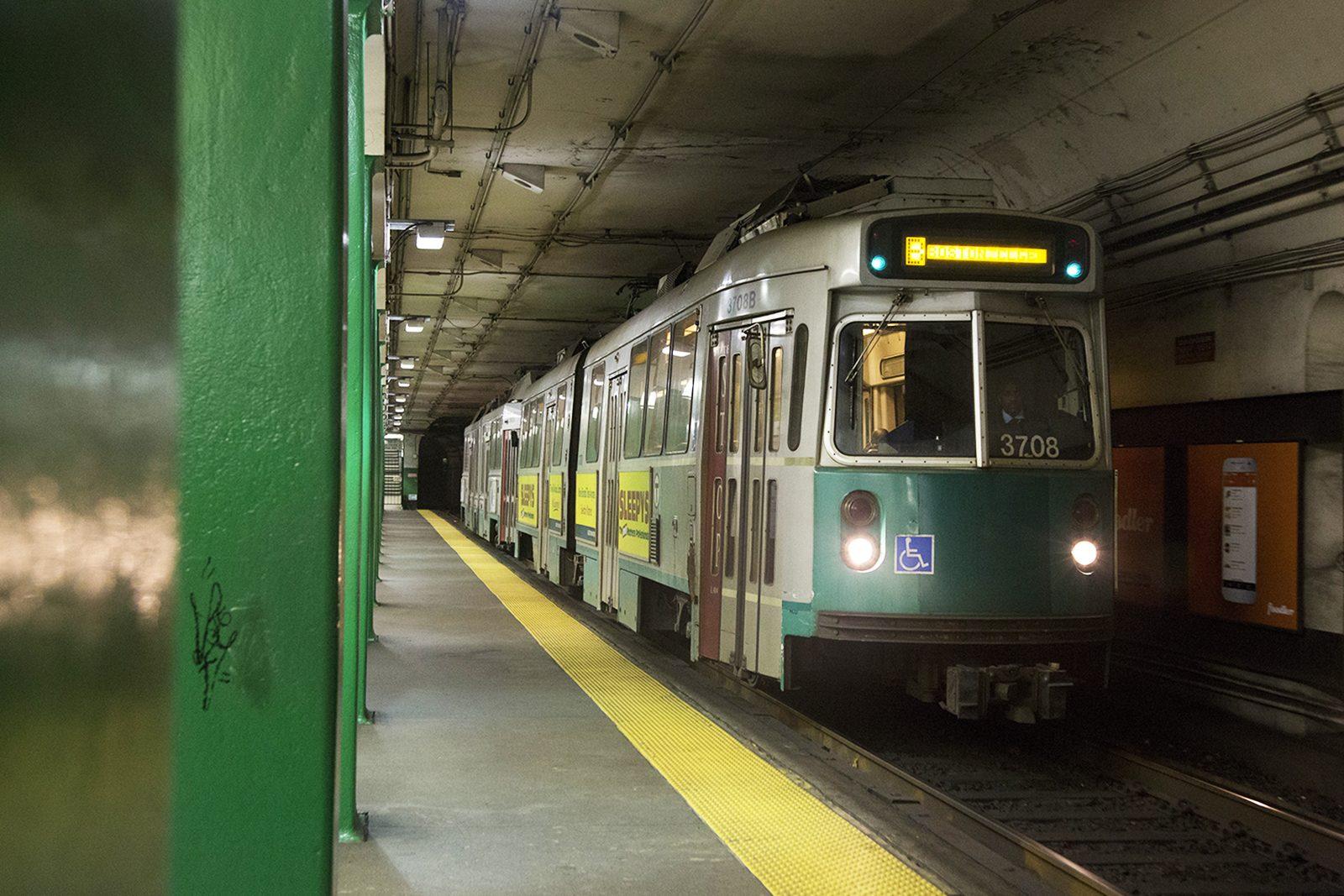The MBTA Green Line Extension Project team releases a request Friday morning for a proposal to rebuild the line. PHOTO BY NATALIE CARROLL/ DAILY FREE PRESS STAFF