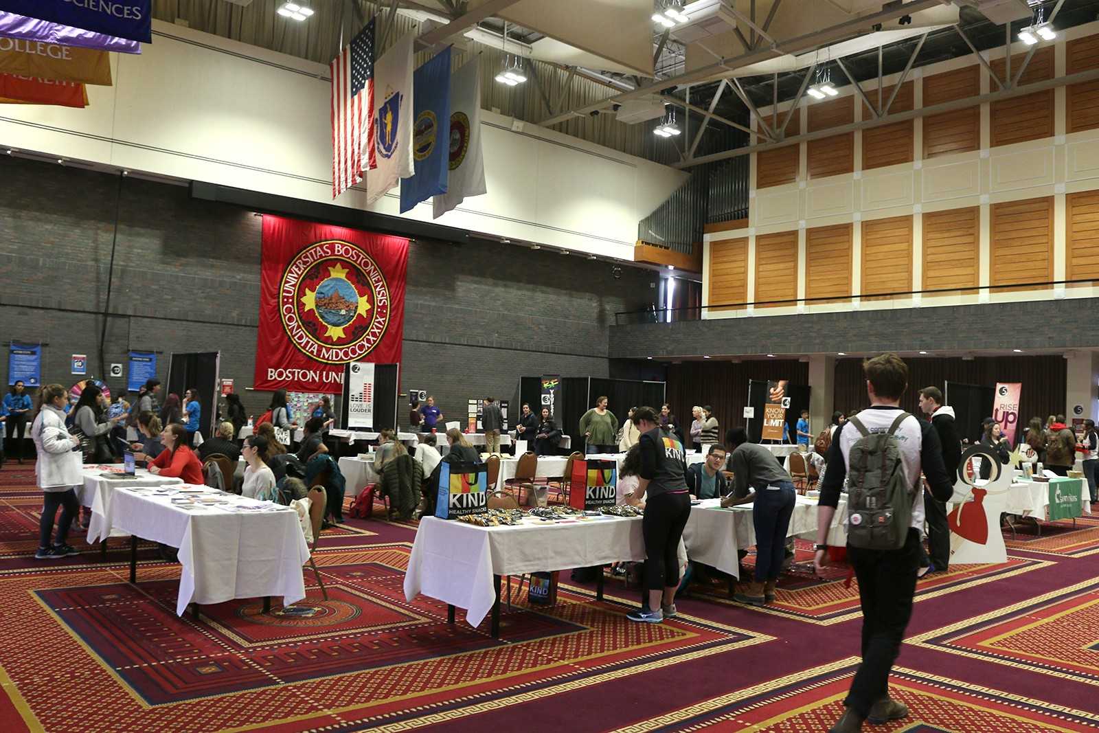 Students gathered in Metcalf Hall Monday afternoon for BU’s Fresh Check Day to celebrate health and wellness on campus. PHOTO BY BETSEY GOLDWASSER/DAILY FREE PRESS STAFF