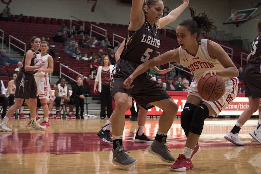 Junior guard Payton Hauck put up eight points against Loyola Wednesday evening. PHOTO BY CHLOE GRINBERG/ DAILY FREE PRESS STAFF 