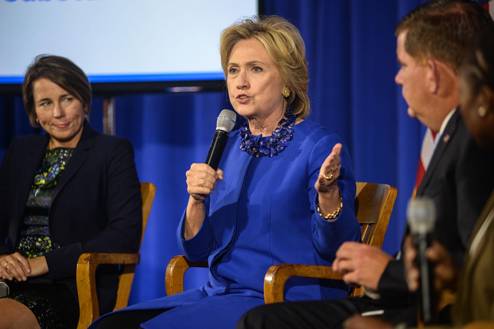 U.S. Sen. Ed Markey, President of the Massachusetts Senate Stanley Rosenberg and Massachusetts Attorney General Maura Healey have all endorsed presidential candidate Hillary Rodham Clinton. PHOTO BY MIKE DESOCIO/DFP FILE PHOTO