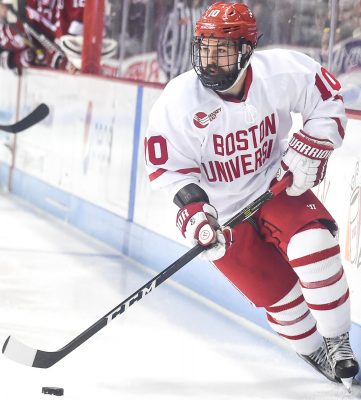 Chabot played with the Rochester Jr. American's before coming to BU. PHOTO BY MADDIE MALHOTRA/DAILY FREE PRESS STAFF