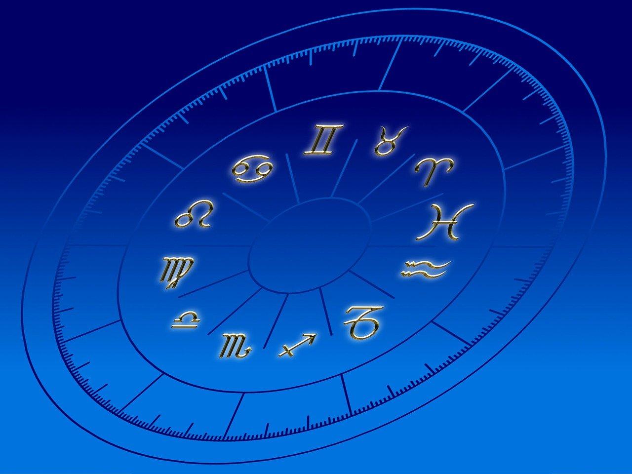 blue horoscope wheel