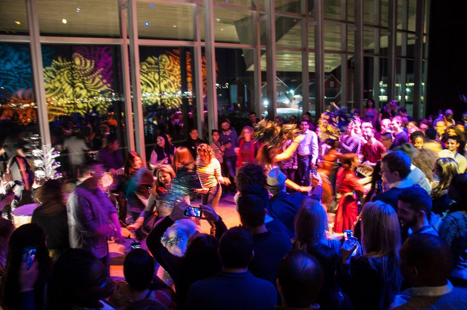 Museum-goers dance at The Institute of Contemporary Art’s 10th anniversary celebration. PHOTO COURTESY JENNIFER WADDELL