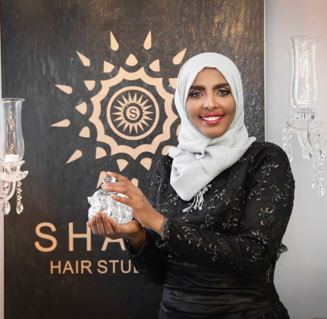 Shamso Ahmed, the owner of Shamso Hair Studio and Spa in Boston. Ahmed’s studio, which opened last month, is the first women’s-only salon in Massachusetts. COURTESY OF SHAMSO HAIR STUDIO AND SPA 