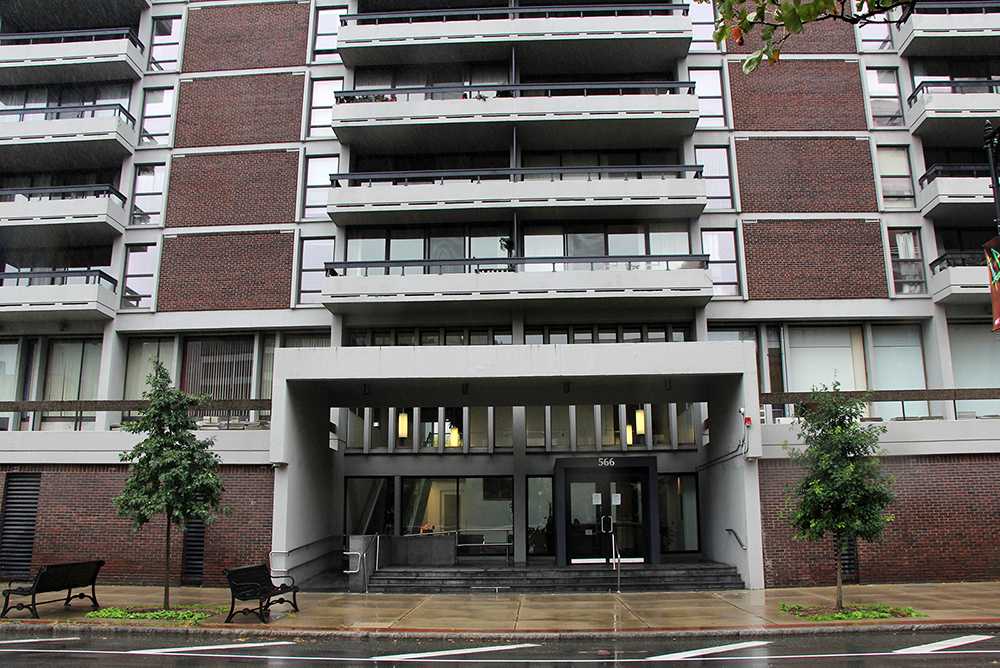 A condominium complex in Kenmore Square. A group of Boston tenants has formed the Fineberg Tenants Organization to protect tenants from evictions and to advocate for better living conditions. THALIA LAUZON/ DAILY FREE PRESS STAFF
