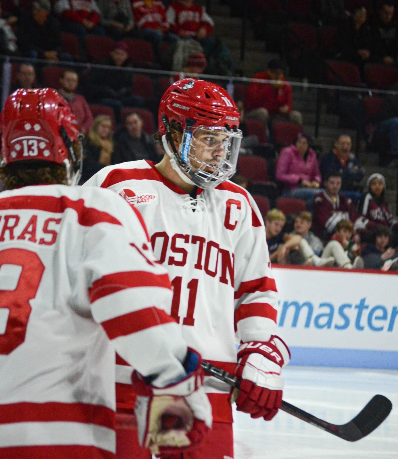 Senior captain Patrick Curry led Boston University with 19 goals during his final season, and signed with the Detroit Red Wings’s minor league affiliate after concluding his career with the Terriers. CAROLINE FERNANDEZ/ DFP FILE