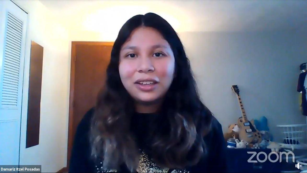Damariz Itzel Posadas Aparicio, a Master of Theological Studies candidate at Boston University’s School of Theology and recipient of the Deferred Action on Childhood Arrivals or “DACA” program, spoke at a virtual panel on Tuesday hosted by the Latin American Studies Department on immigration reform. LAURYN ALLEN/ DAILY FREE PRESS STAFF




