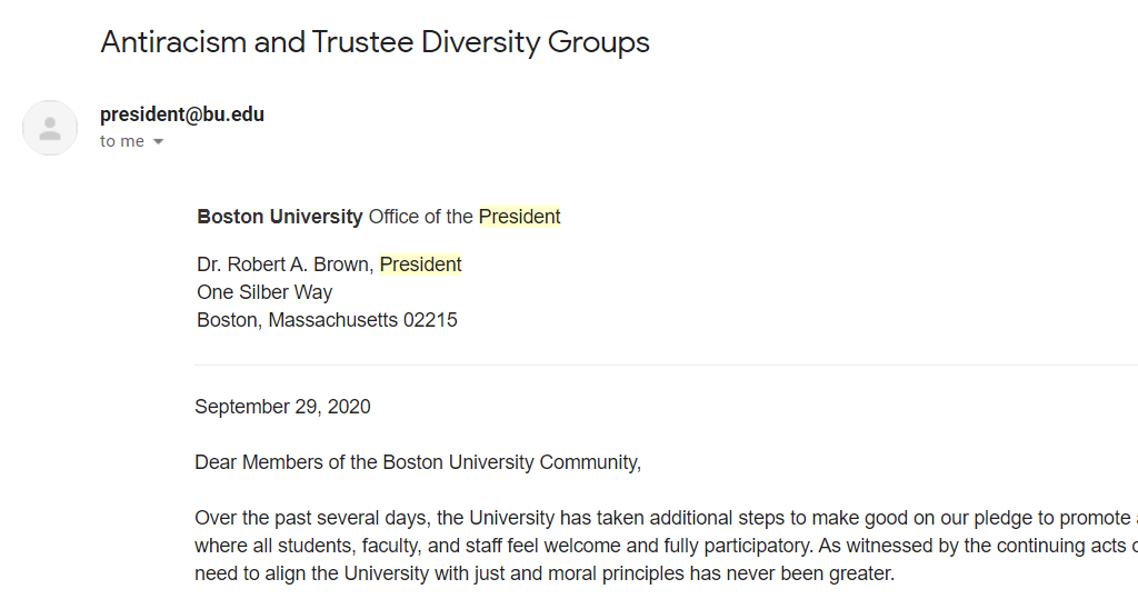 In a Tuesday email to the Boston University community, President Brown announced that the University is introducing two new groups to help promote antiracism as well as diversity and inclusion efforts. LAURYN ALLEN/ DAILY FREE PRESS STAFF
