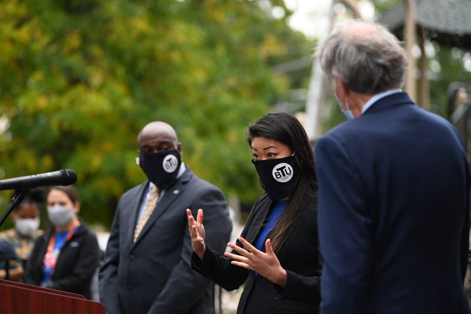 Boston Teachers Union President Jessica Tang. Teachers’ unions across Massachusetts are asking the state to put teachers back into a higher priority group for COVID-19 vaccine distribution. LAURYN ALLEN/ DAILY FREE PRESS STAFF  