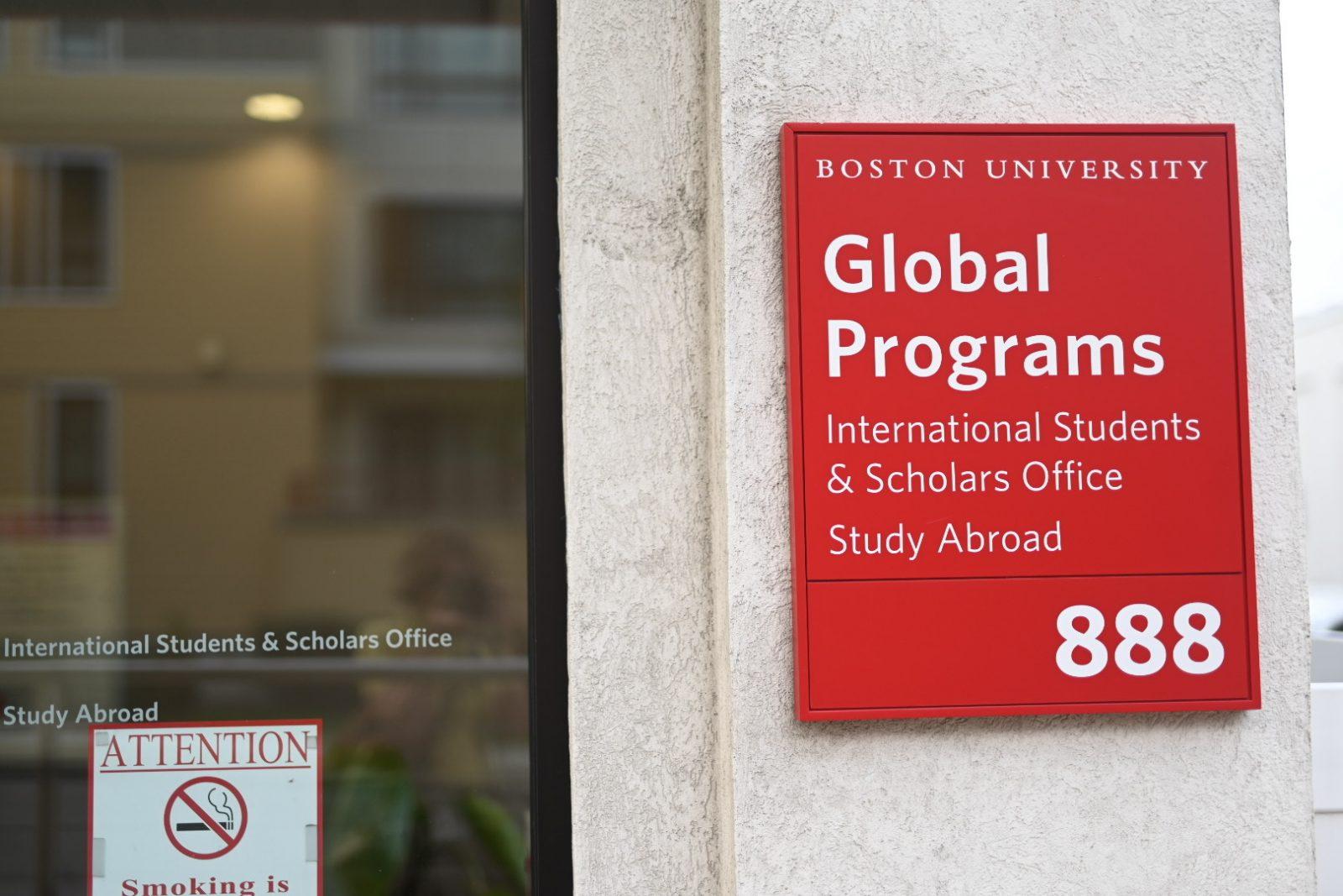 Boston University’s International Students and Scholars Office. The University is opposing a Department of Homeland Security proposal that would limit the time international students may study in the United States. LAURYN ALLEN/ DAILY FREE PRESS STAFF