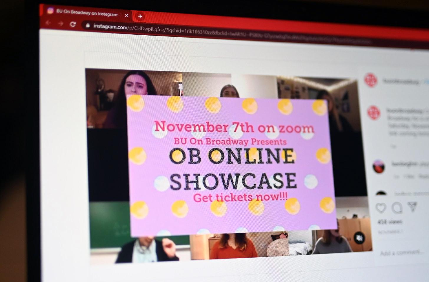 Boston University On Broadway, an on-campus musical theater organization, hosted its “OB Online Showcase” on Saturday, which featured performances by 15 students. ILLUSTRATION BY LAURYN ALLEN/ DAILY FREE PRESS STAFF

