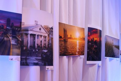 Photographs captured by the IGersBoston community are displayed on the walls of the gallery. PHOTO BY KANKANIT WIRIYASAJJA/ DAILY FREE PRESS STAFF 