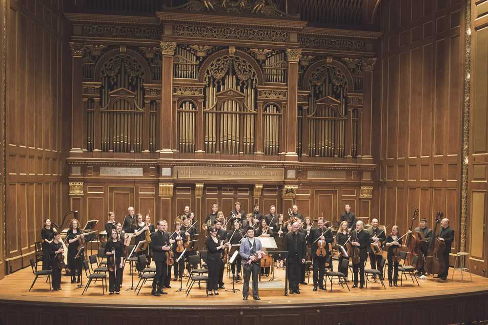 The Boston Modern Orchestra Project performs Under the Dome, the first piece from their Joan Tower Celebration concert at the New England Conservatory's Jordan Hall on February 9. PHOTO BY LEXI PLINE/ DAILY FREE PRESS STAFF 