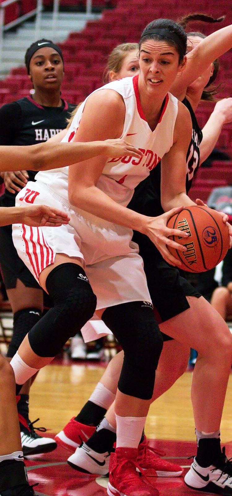 Sophie Beaudry, recently named to the All-Patriot League First Team and All-Defensive Team, will lead BU against American on Monday. PHOTO BY JOHN KAVOURIS/ DAILY FREE PRESS STAFF