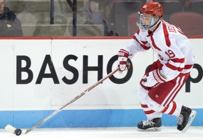 Freshman forward Clayton Keller will be out for the foreseeable future. PHOTO BY MADDIE MALHOTRA/ DAILY FREE PRESS STAFF 