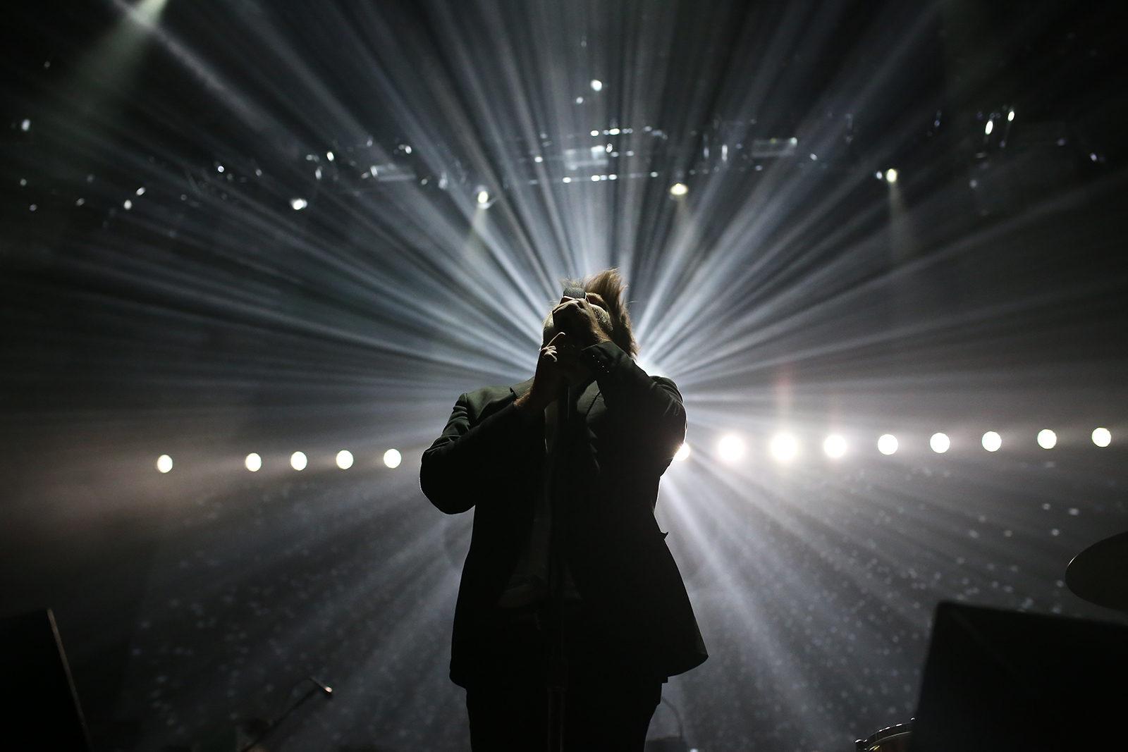 LCD Soundsystem performs at Agganis Arena Friday night. PHOTO BY PAIGE WARD/ DAILY FREE PRESS STAFF