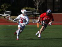 attacker louis perfetto protects the ball from an ohio state defender