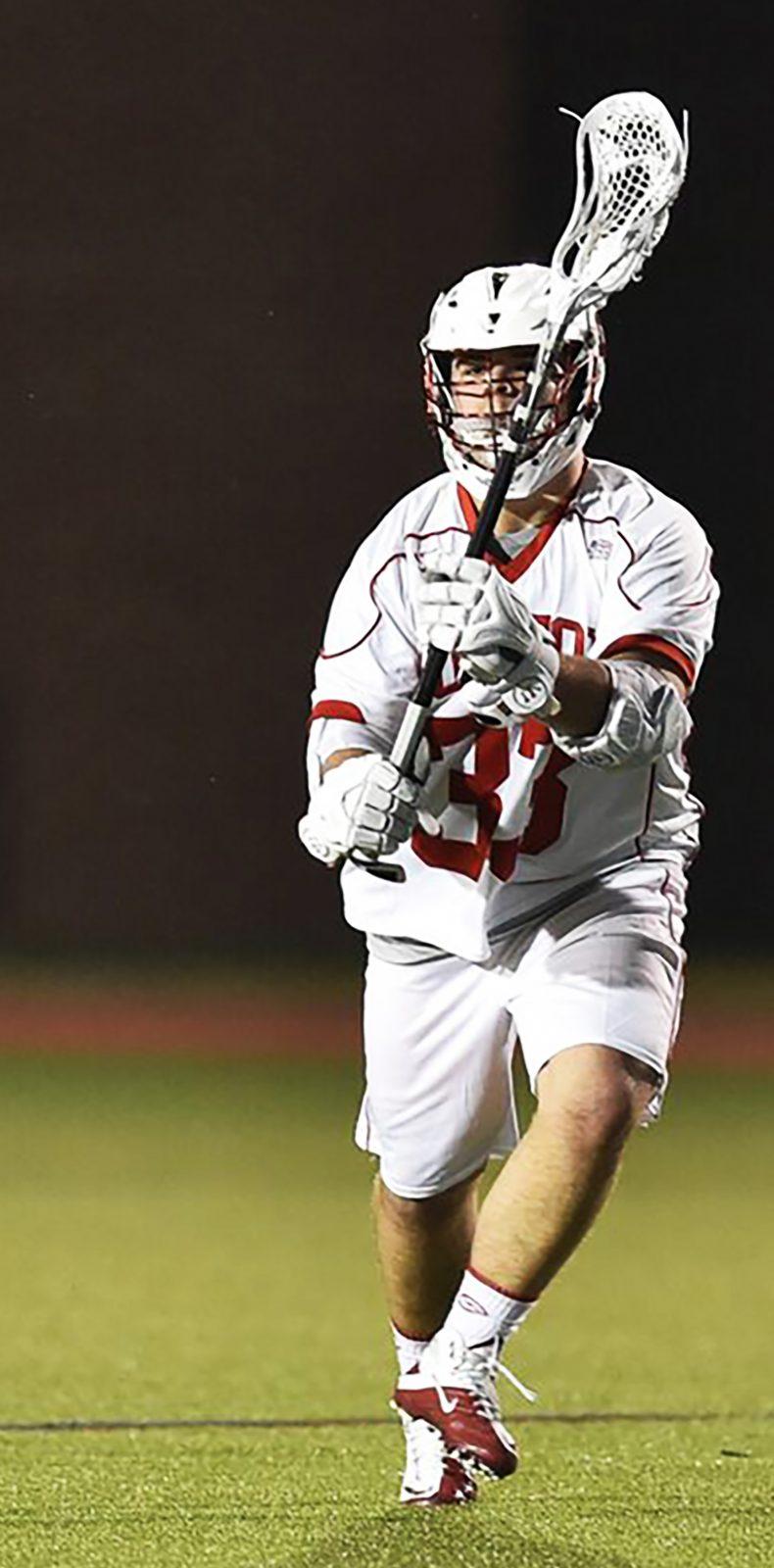 Ryan Hilburn scored a hat trick in a 30 minute span that saw the Terriers score 7 unanswered goals on Saturday. PHOTO BY MADDIE MALHOTRA/ DAILY FREE PRESS STAFF